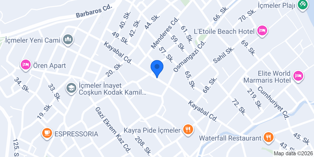Komagene İçmeler MARMARİS konumu