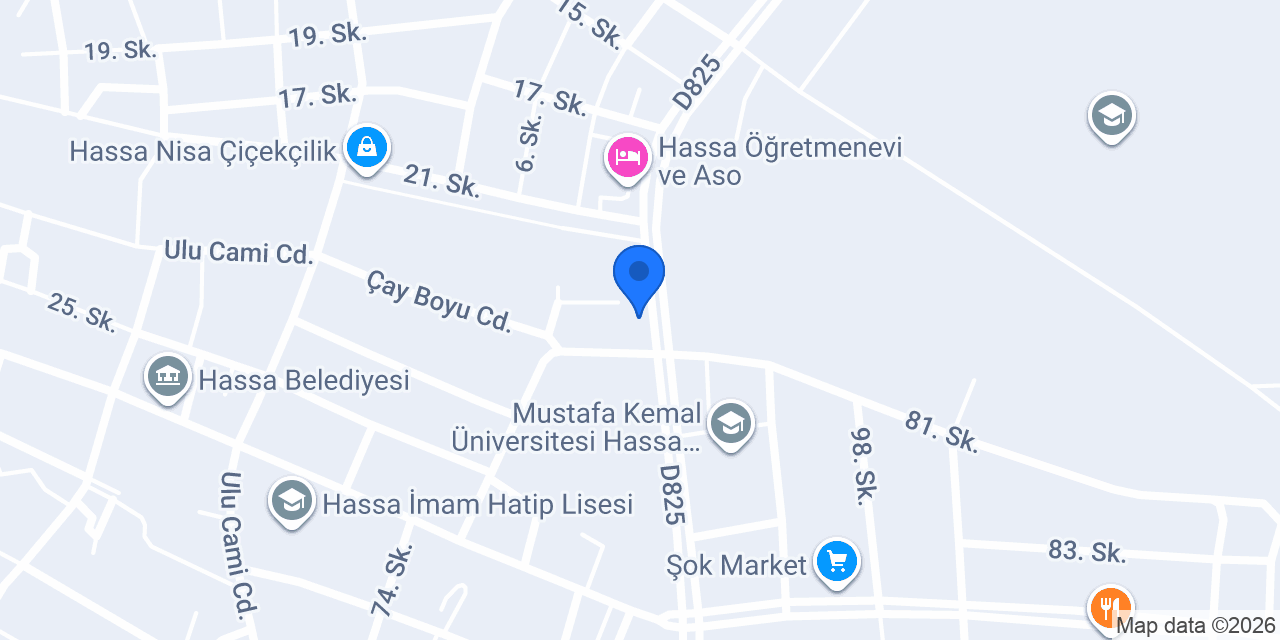 Halkbank Hassa Şubesi konumu