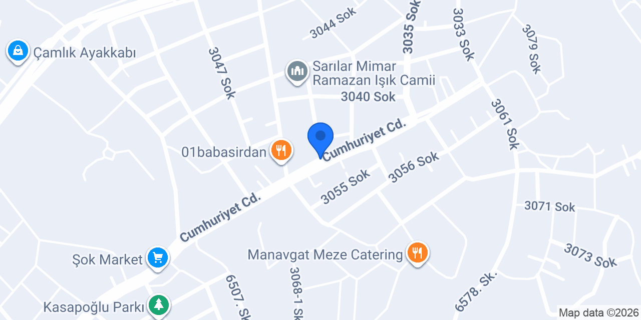 Kasap Çavuş Sarılar Kasap konumu
