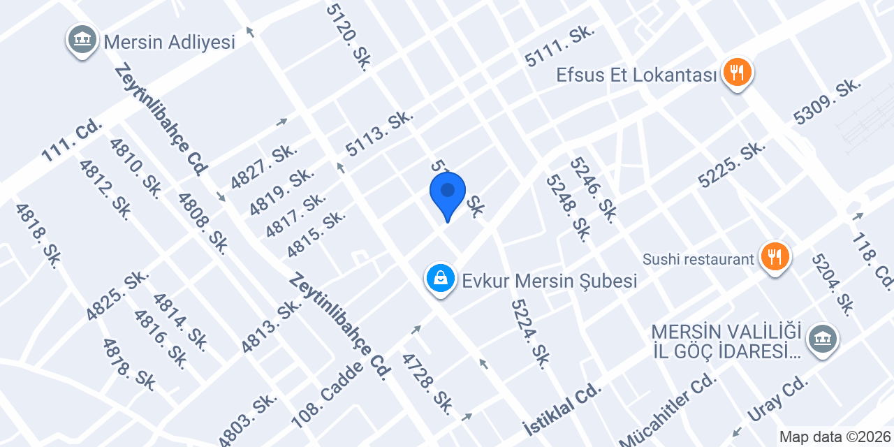 Mersin Form Matbaa konumu