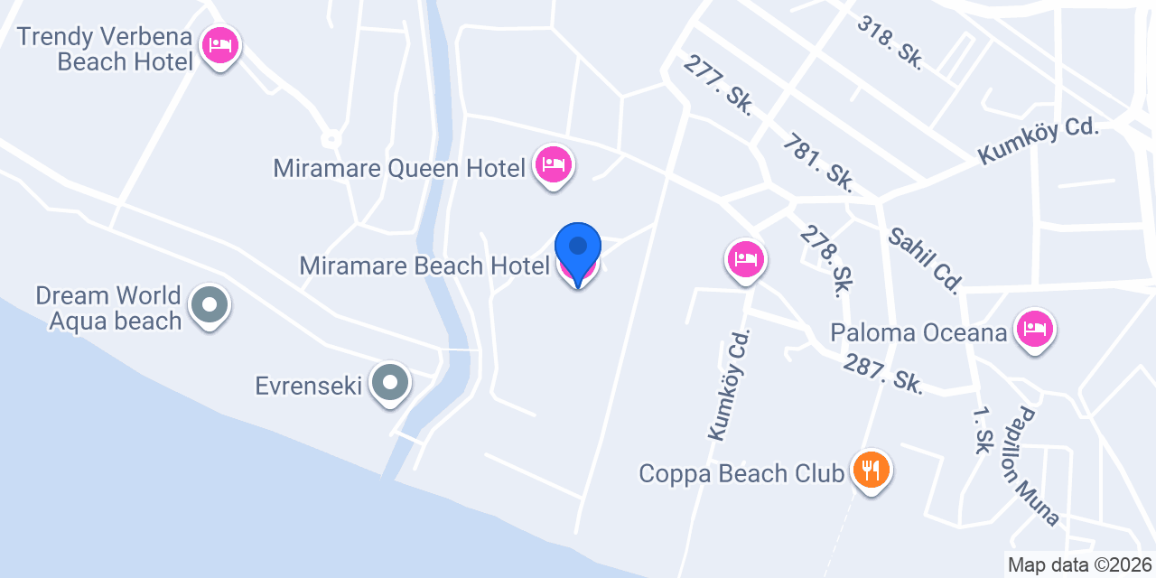 Miramare Beach Hotel konumu