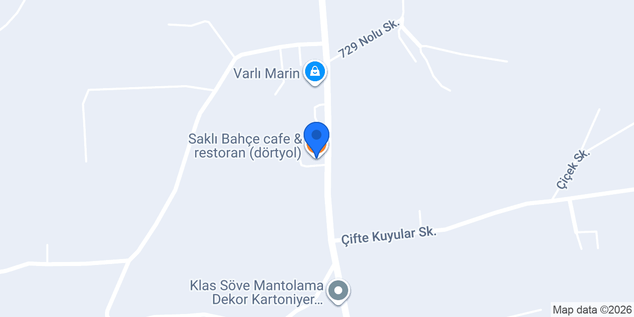 Saklı Bahçe cafe & restoran (dörtyol) konumu