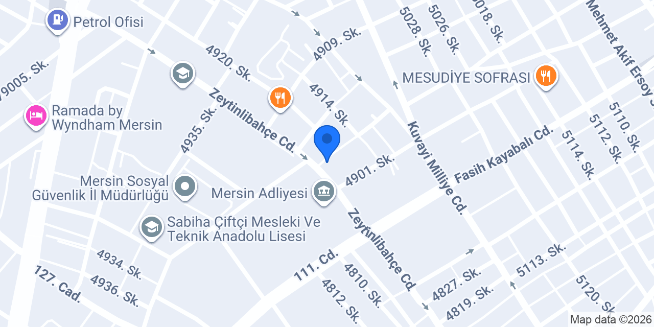 Katılımevim Mersin Şube konumu