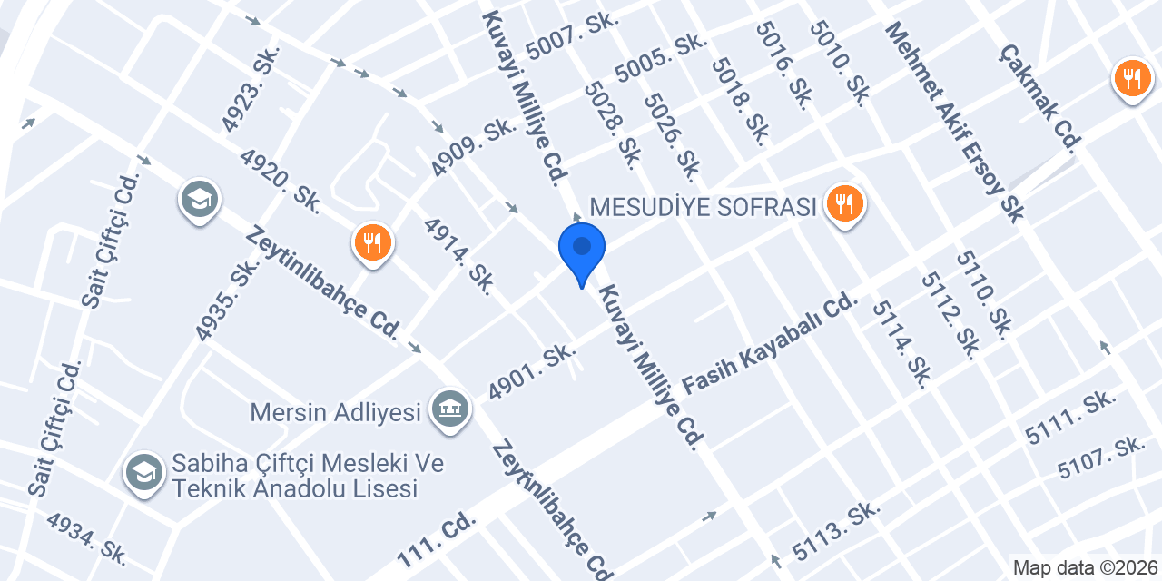 Mersin Avukat Bilal KURTBEYOĞLU konumu
