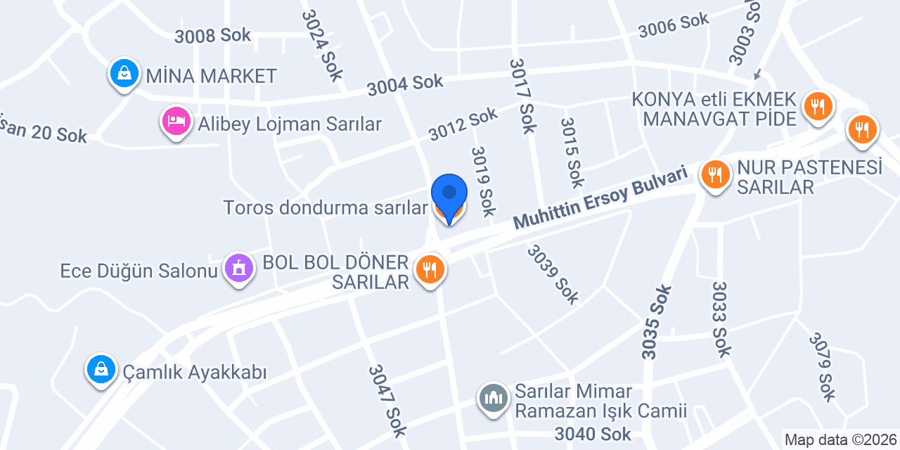Toros dondurma sarılar konumu