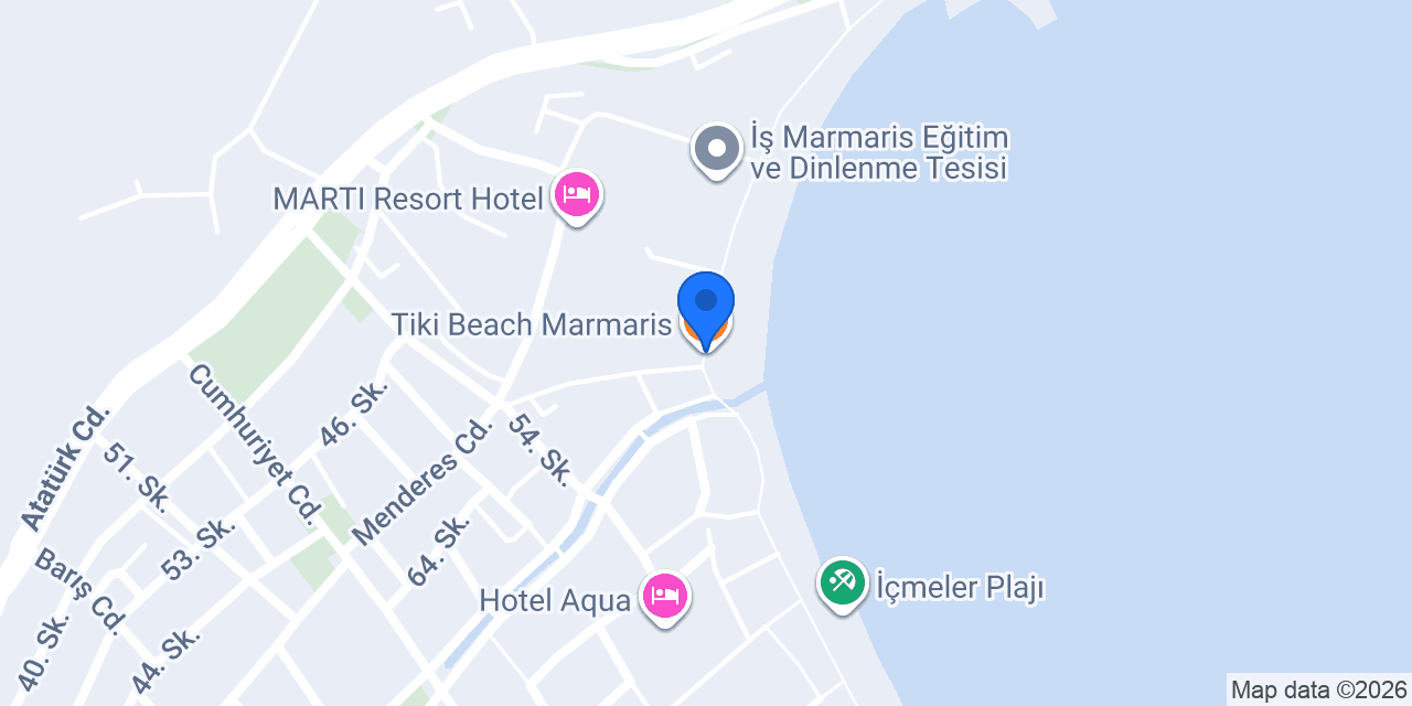 Tiki Beach Marmaris konumu