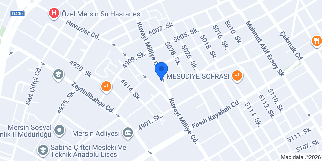 Mersin Doruk sürücü kursu konumu
