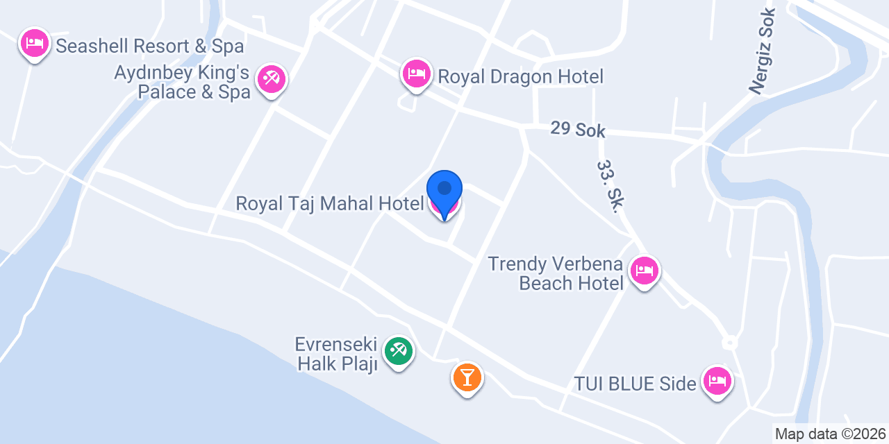 Royal Taj Mahal Hotel konumu
