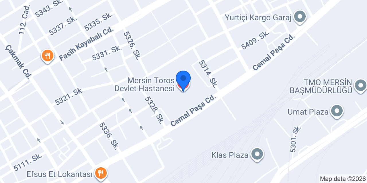 Mersin Toros Devlet Hastanesi konumu