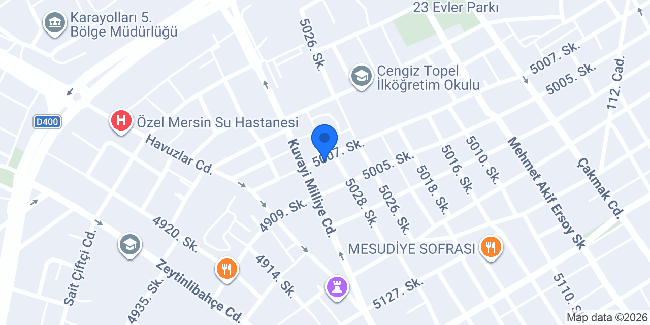 Mersin SRC Psikoteknik Merkezi konumu