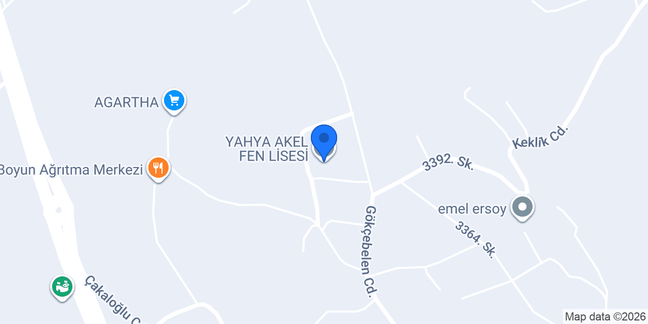 YAHYA AKEL FEN LİSESİ konumu