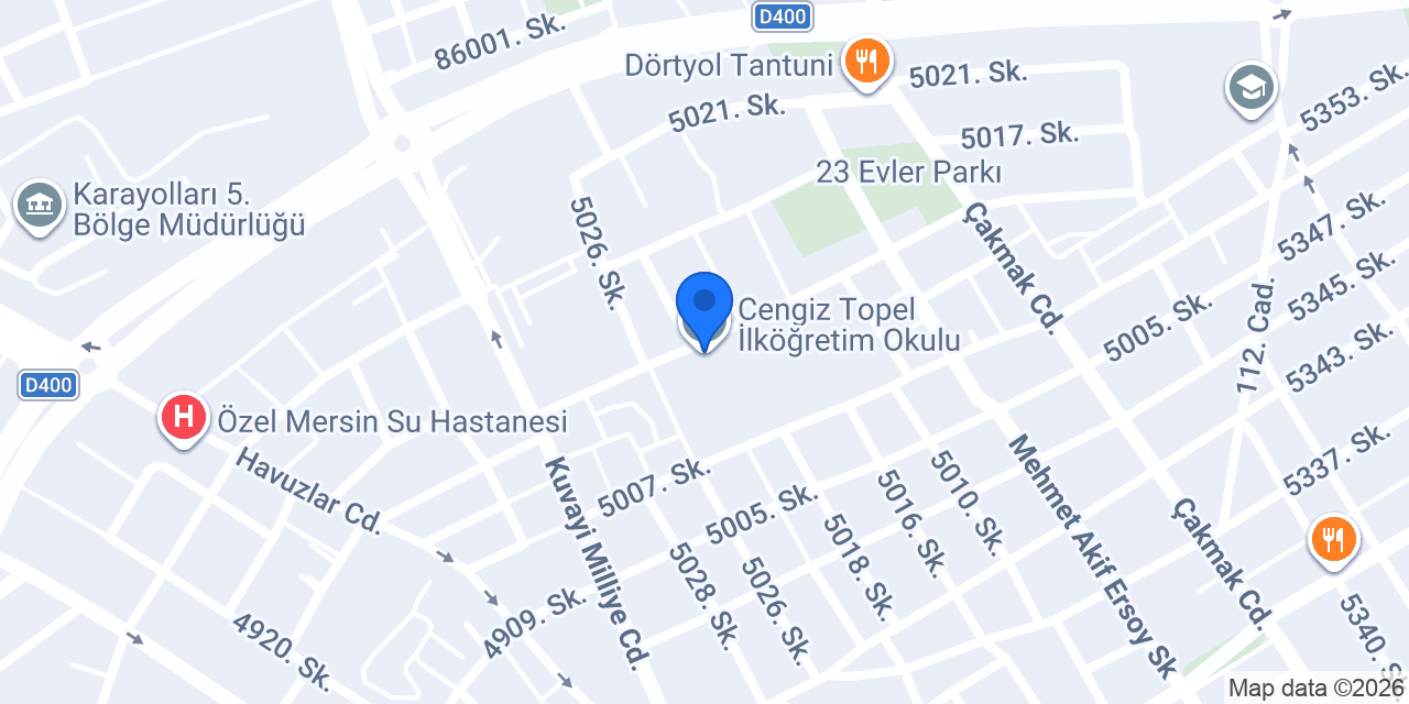 Cengiz Topel İlköğretim Okulu konumu