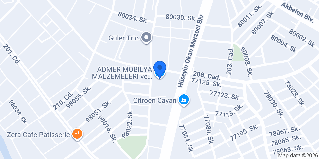 ADMER MOBİLYA MALZEMELERİ ve YAPI A.Ş.-MERKEZ konumu