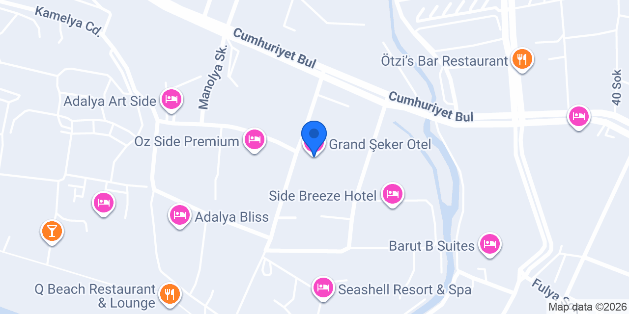 Grand Şeker Otel konumu