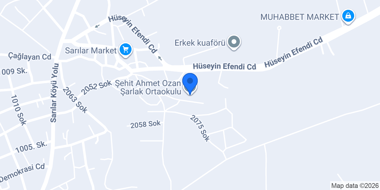 Şehit Ahmet Ozan Şarlak Ortaokulu konumu