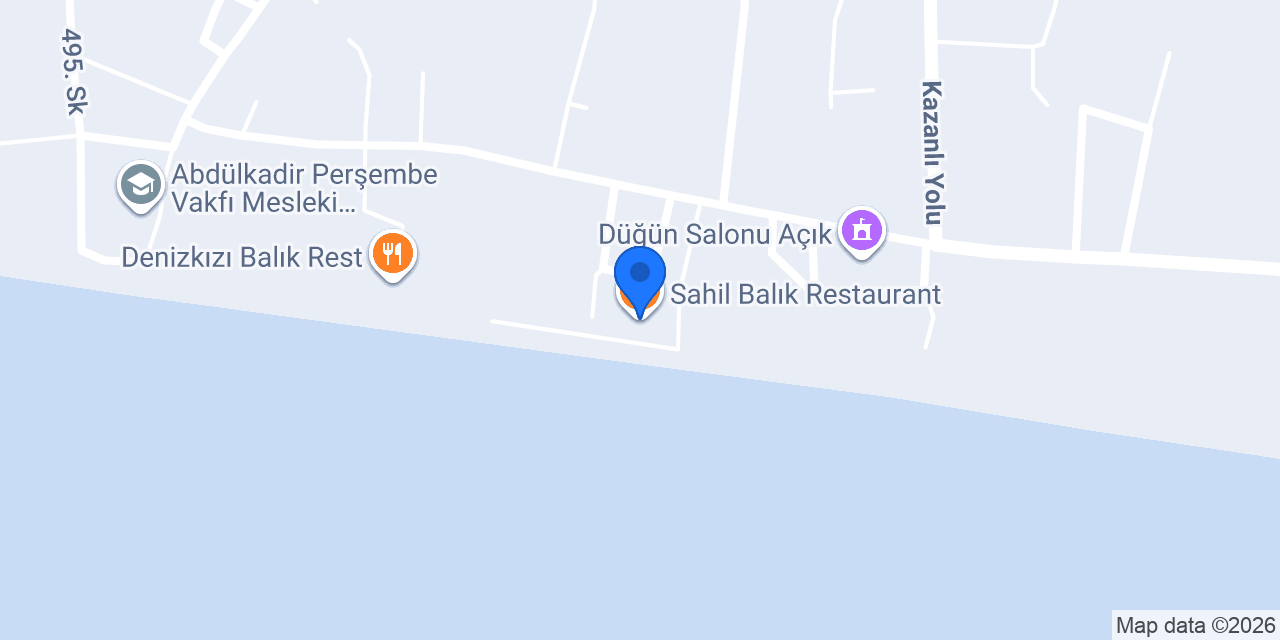 Sahil Balık Restaurant konumu