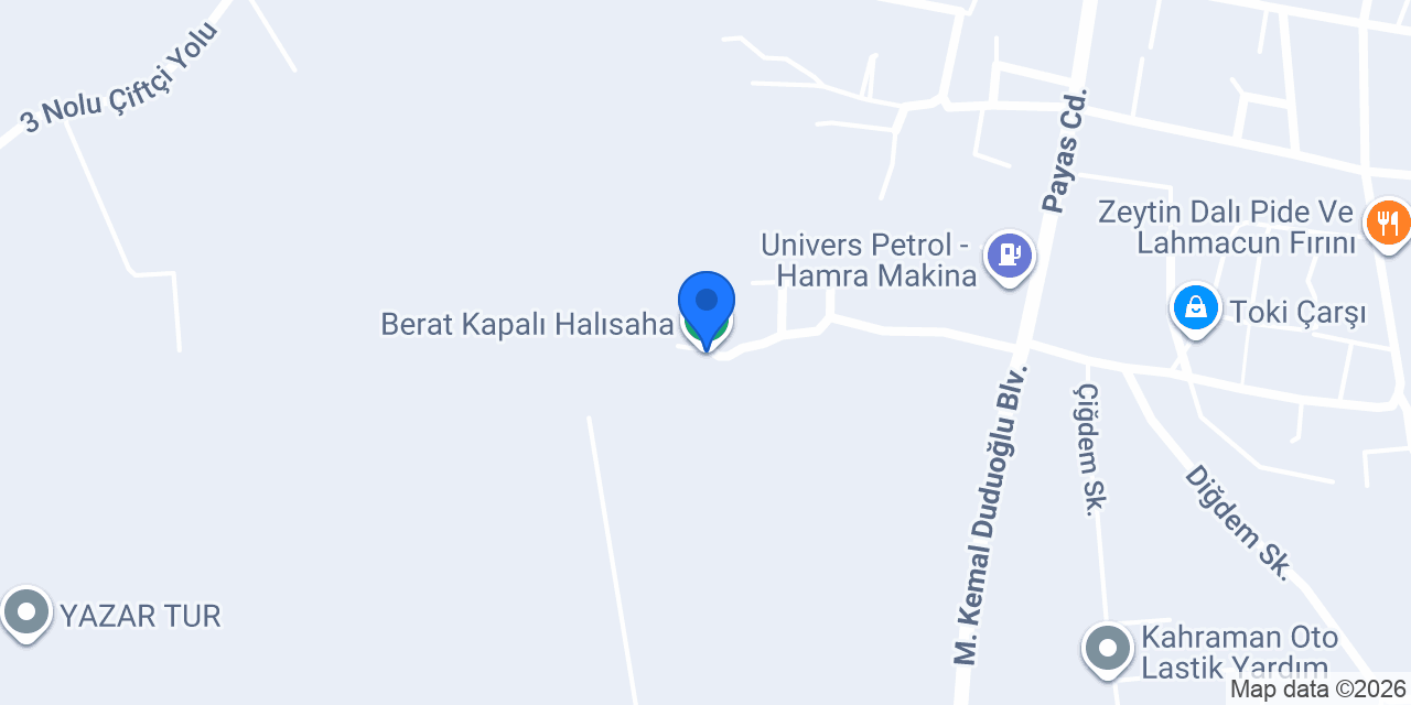 Berat Kapalı Halısaha konumu
