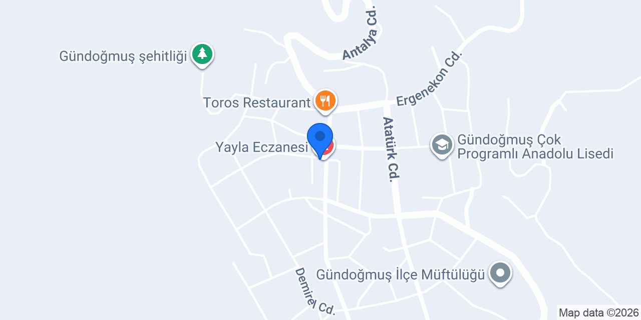 Yayla Eczanesi konumu