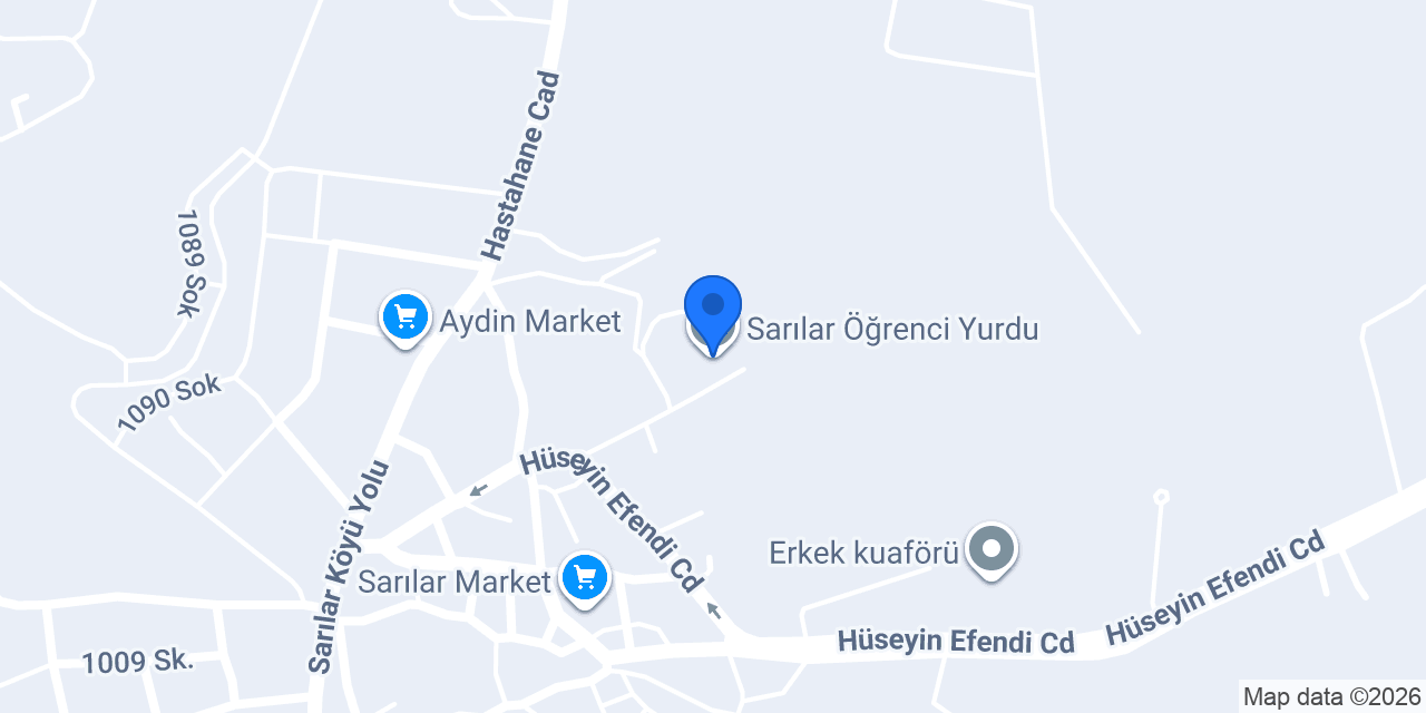 Sarılar Öğrenci Yurdu konumu