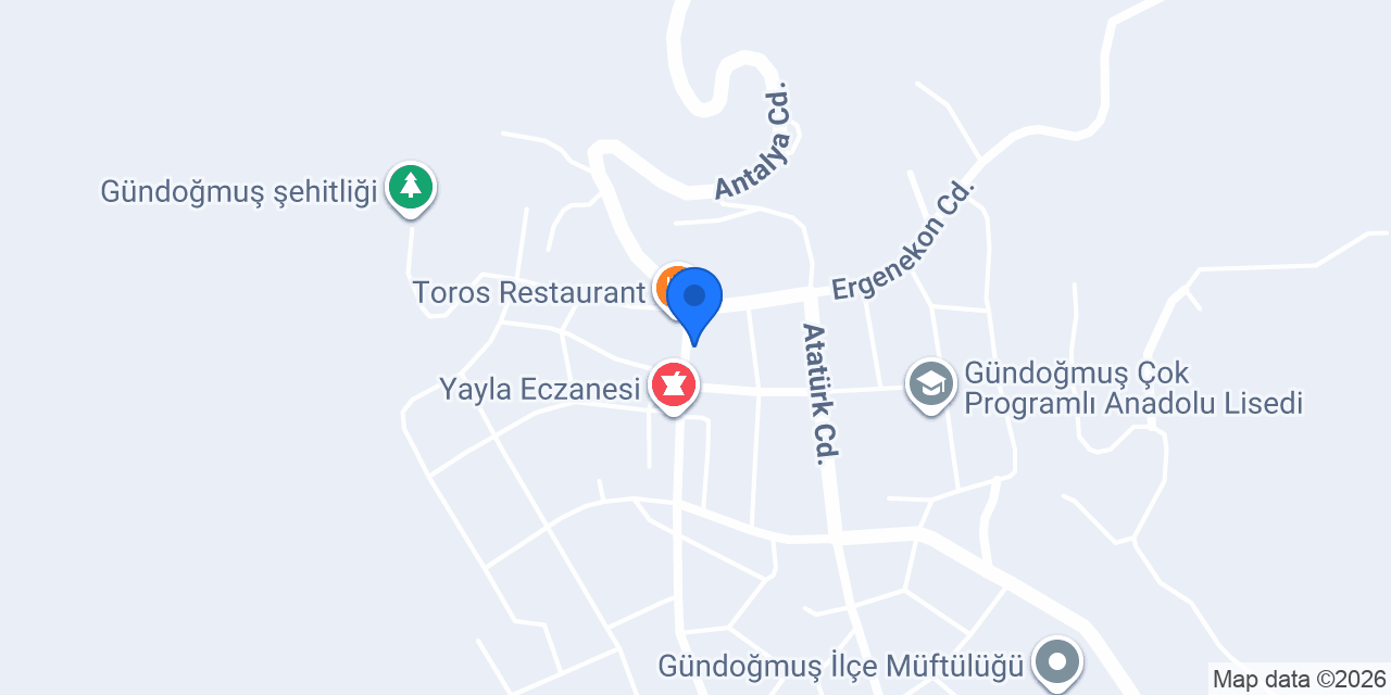 Gündoğmuş Noterliği konumu