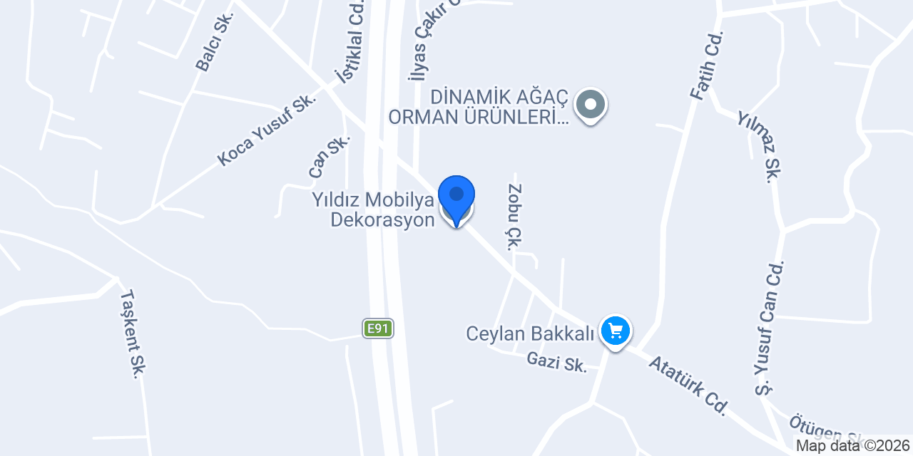Yıldız Mobilya Dekorasyon konumu