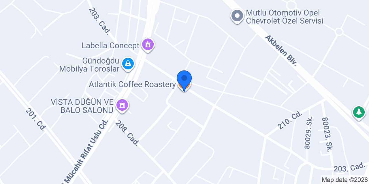 Atlantik Coffee Roastery konumu