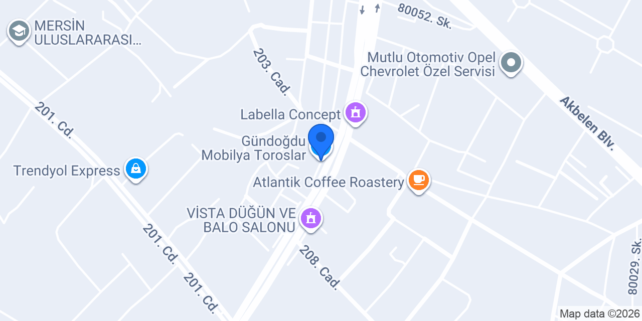 Gündoğdu Mobilya Toroslar konumu