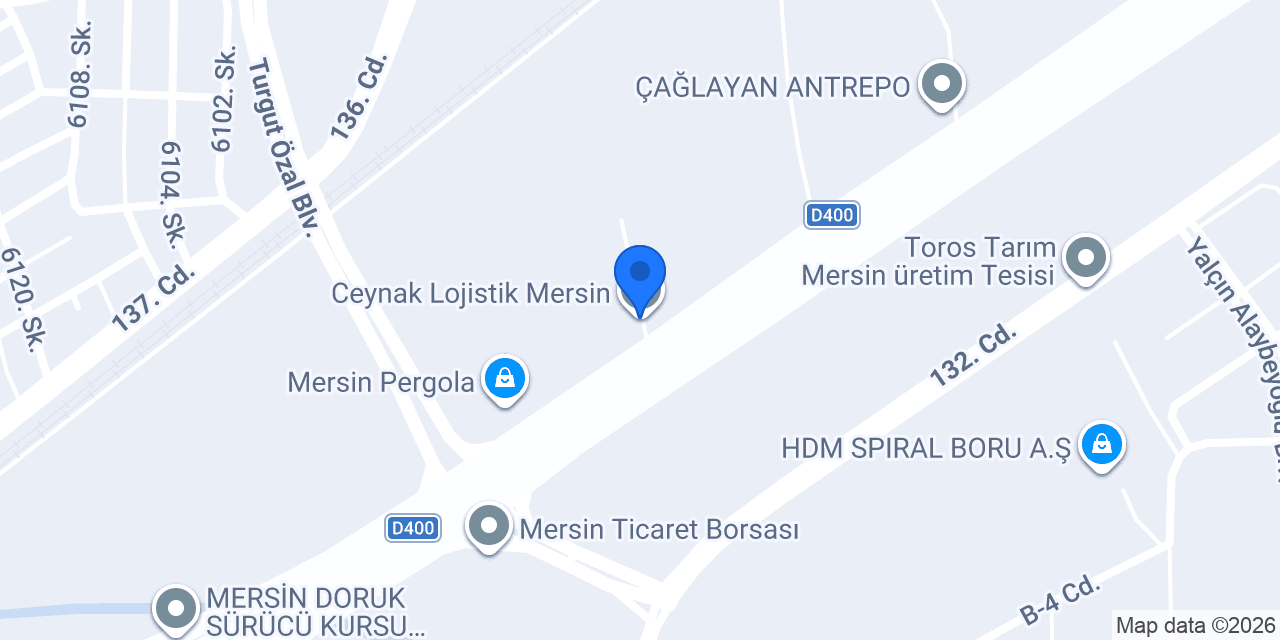 Ceynak Lojistik Mersin konumu
