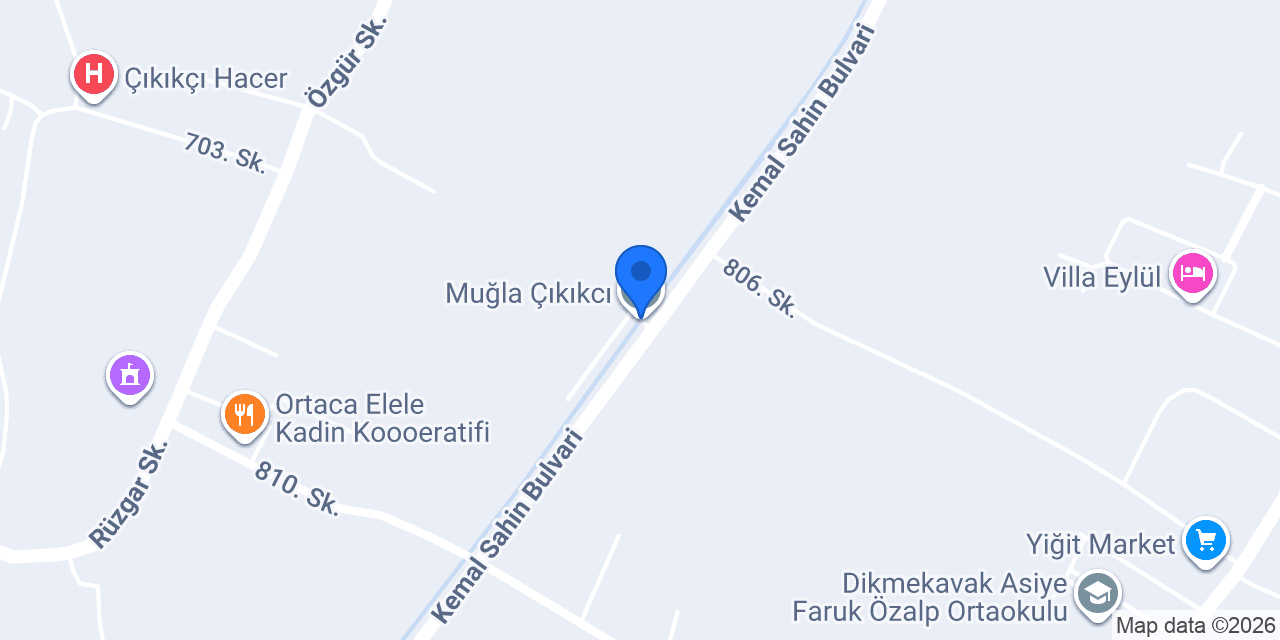 Muğla Çıkıkcı konumu