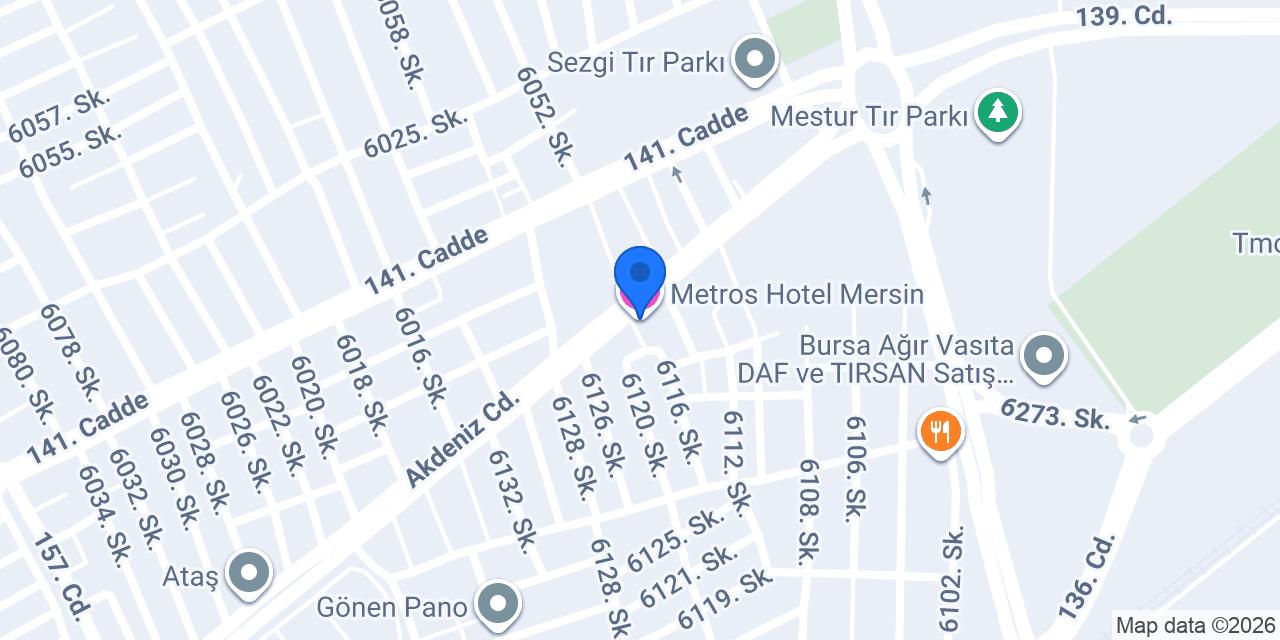 Metros Hotel Mersin konumu
