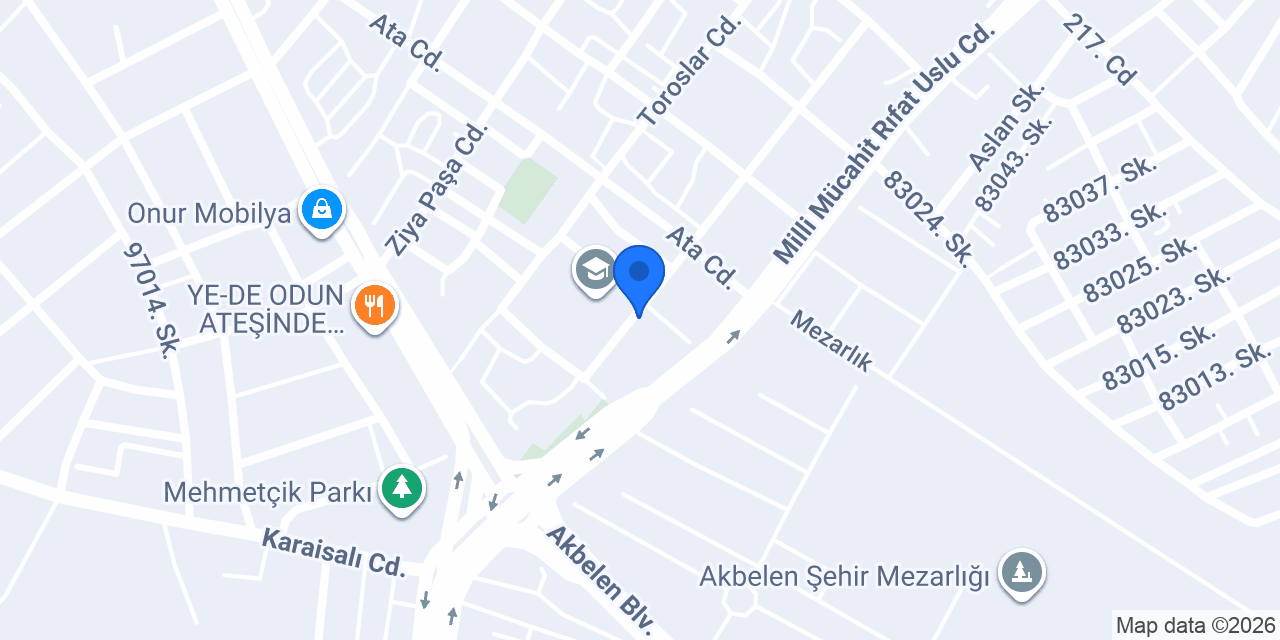 Vali Sabahattin Çakmakoğlu Ortaokulu konumu