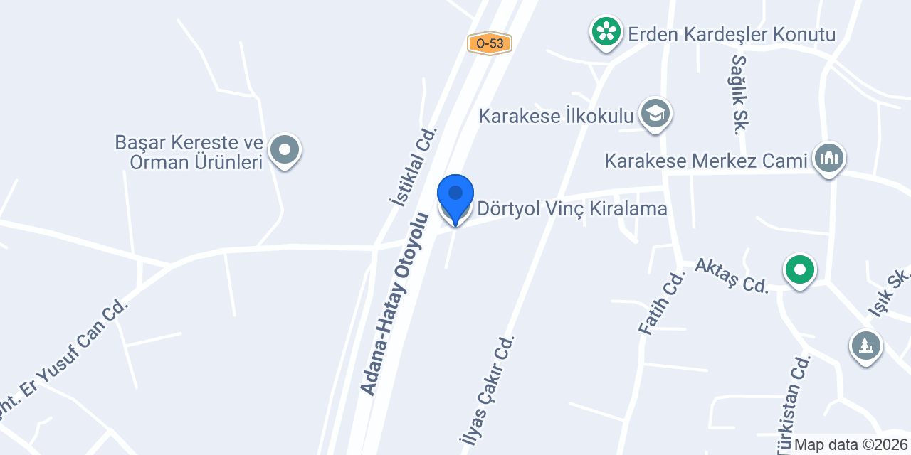 Dörtyol Vinç Kiralama konumu