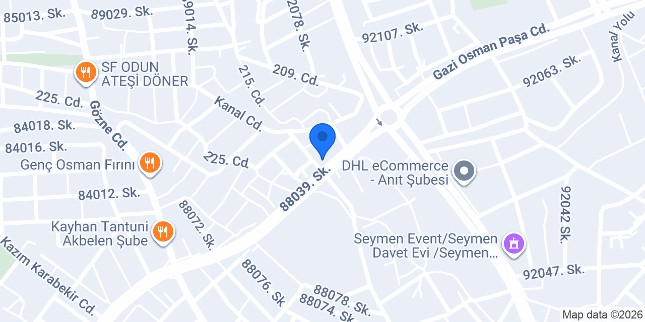 şahin mobilya ve dekor konumu