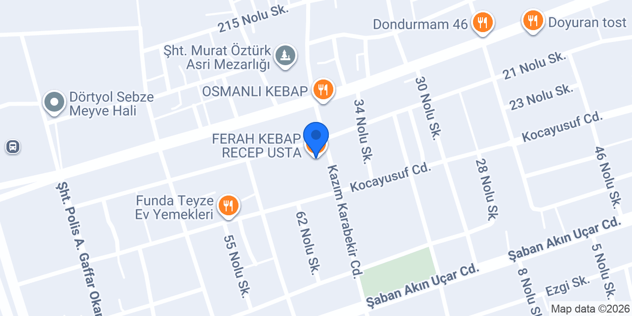 FERAH KEBAP RECEP USTA konumu