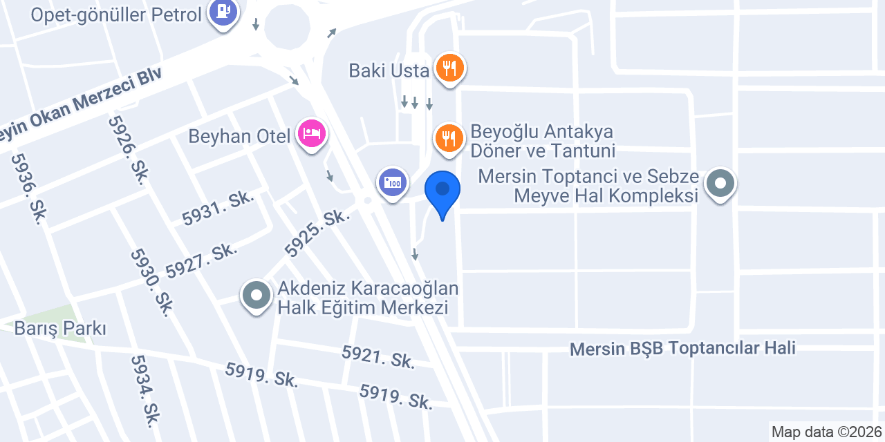Behçet Ustanın Yeri Tantuni konumu