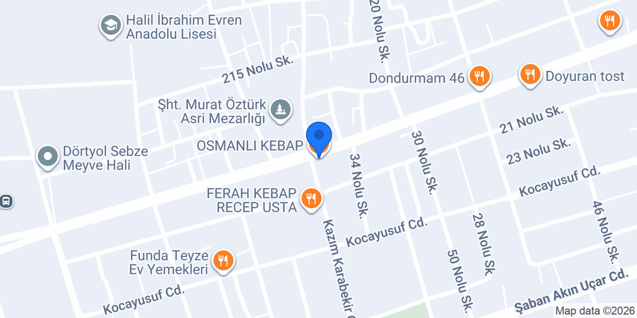 OSMANLI KEBAP konumu