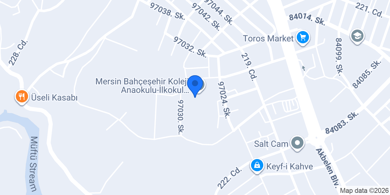 ÖZEL MERSİN BAHÇEŞEHİR ANADOLU LİSESİ konumu