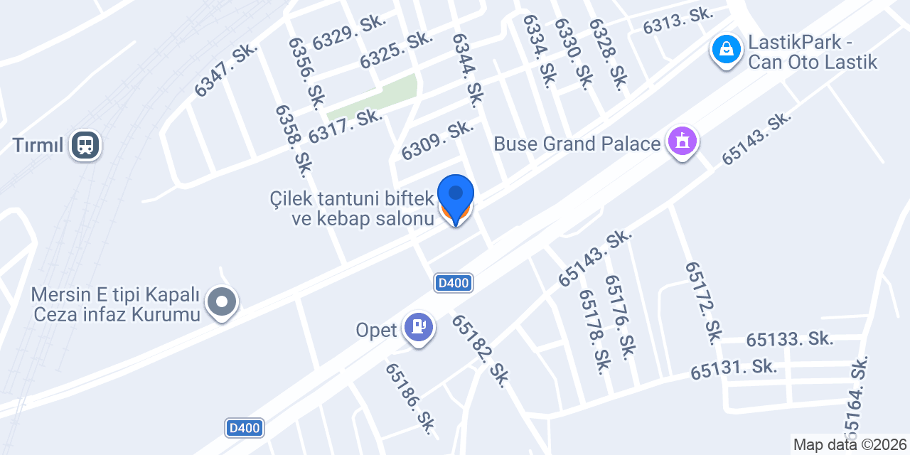 Çilek tantuni biftek ve kebap salonu konumu
