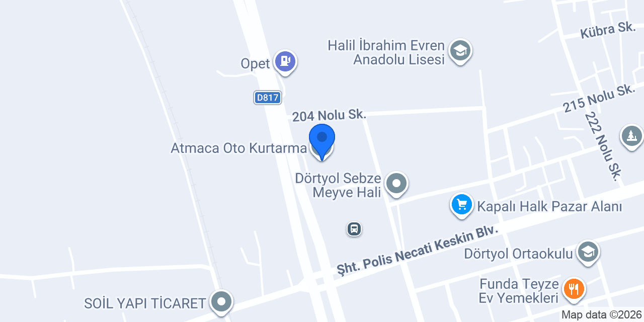 Atmaca Oto Kurtarma konumu