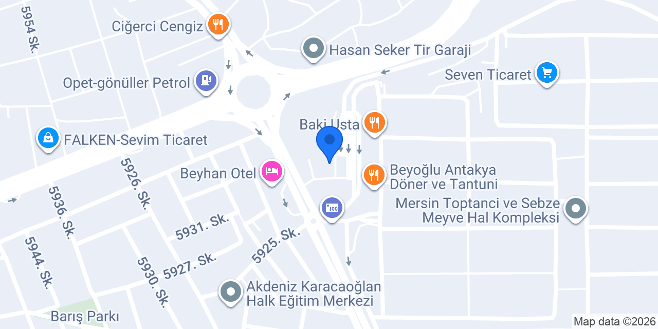 QNB Mersin Hal Şubesi konumu