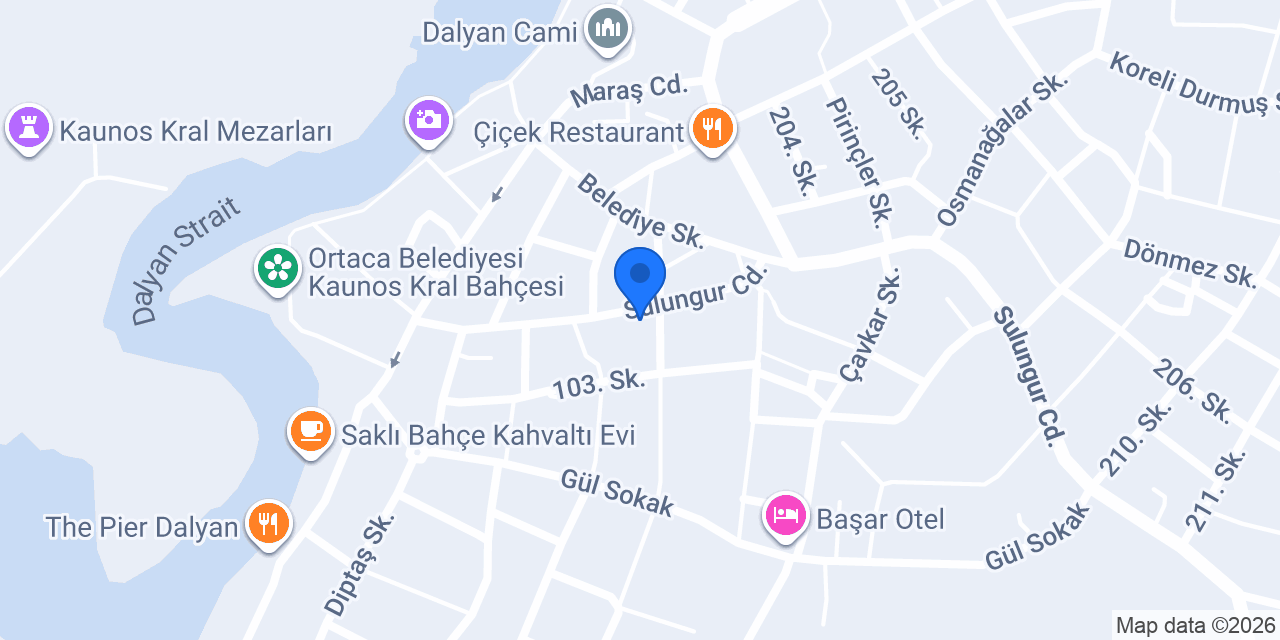 Dalyan Royal river masaj salonu konumu