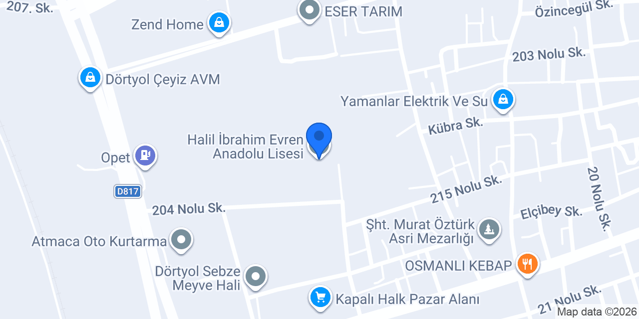 Halil İbrahim Evren Anadolu Lisesi konumu