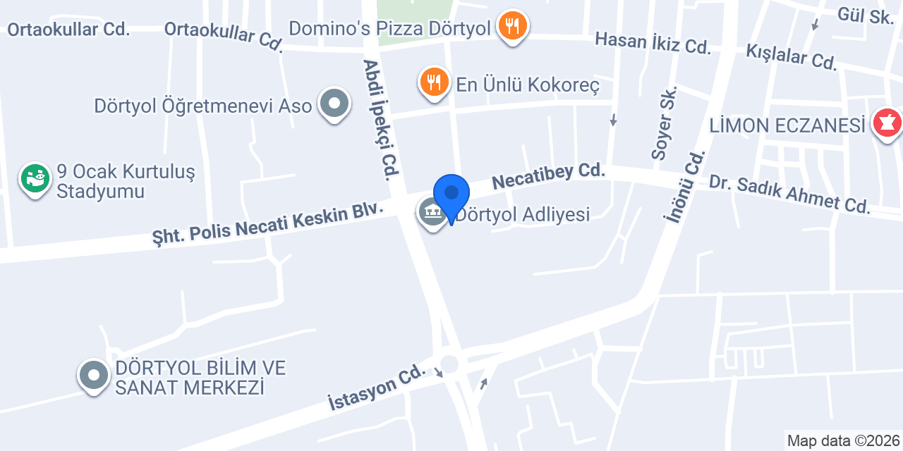 Dörtyol Adliyesi konumu