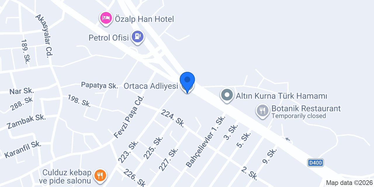 Ortaca Adliyesi konumu