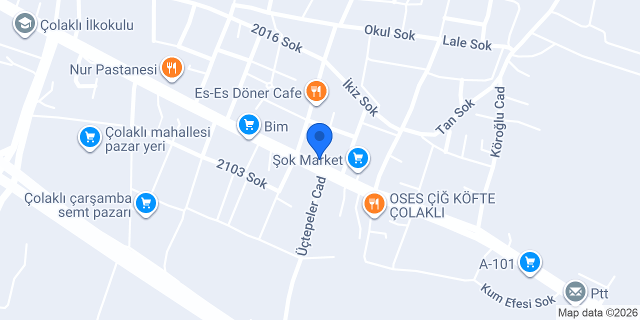 Çolaklı erkek kuaförü konumu