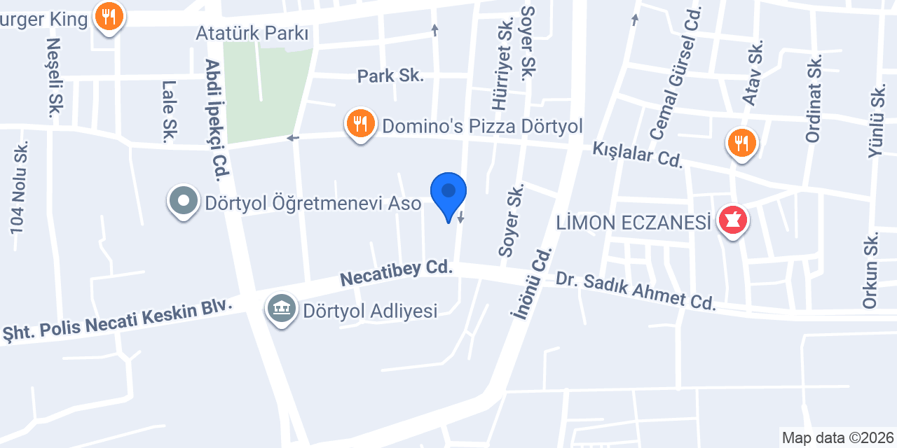 Akay Sigorta Dörtyol Şubesi konumu