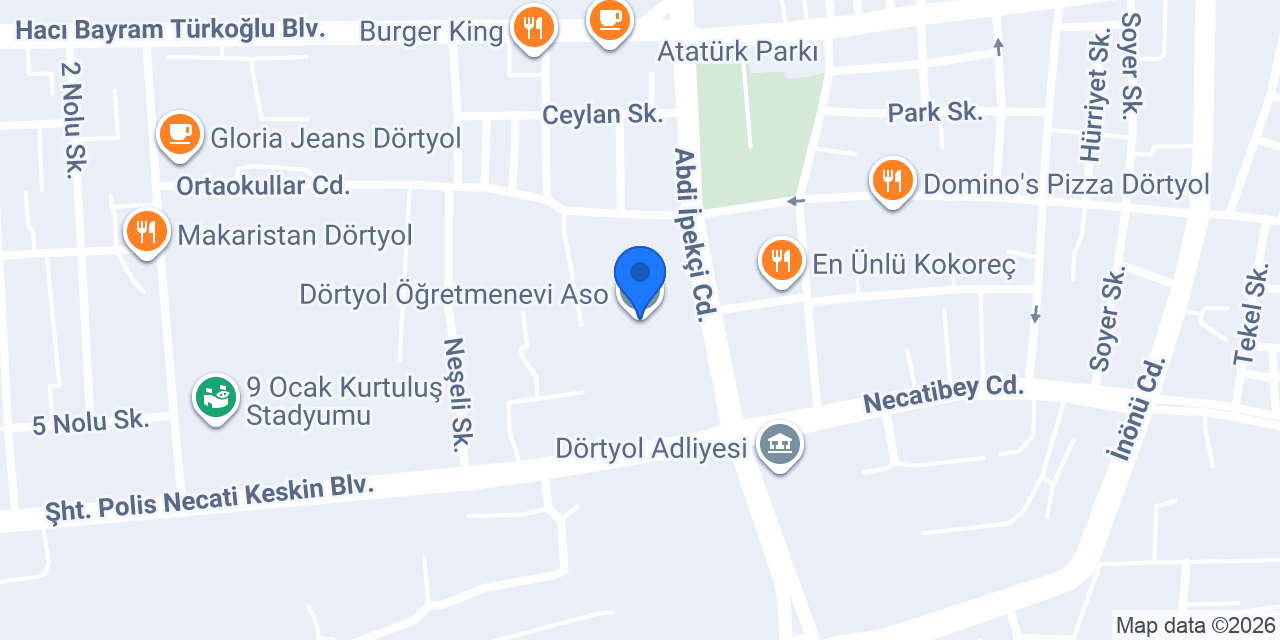 Dörtyol Öğretmenevi Aso konumu