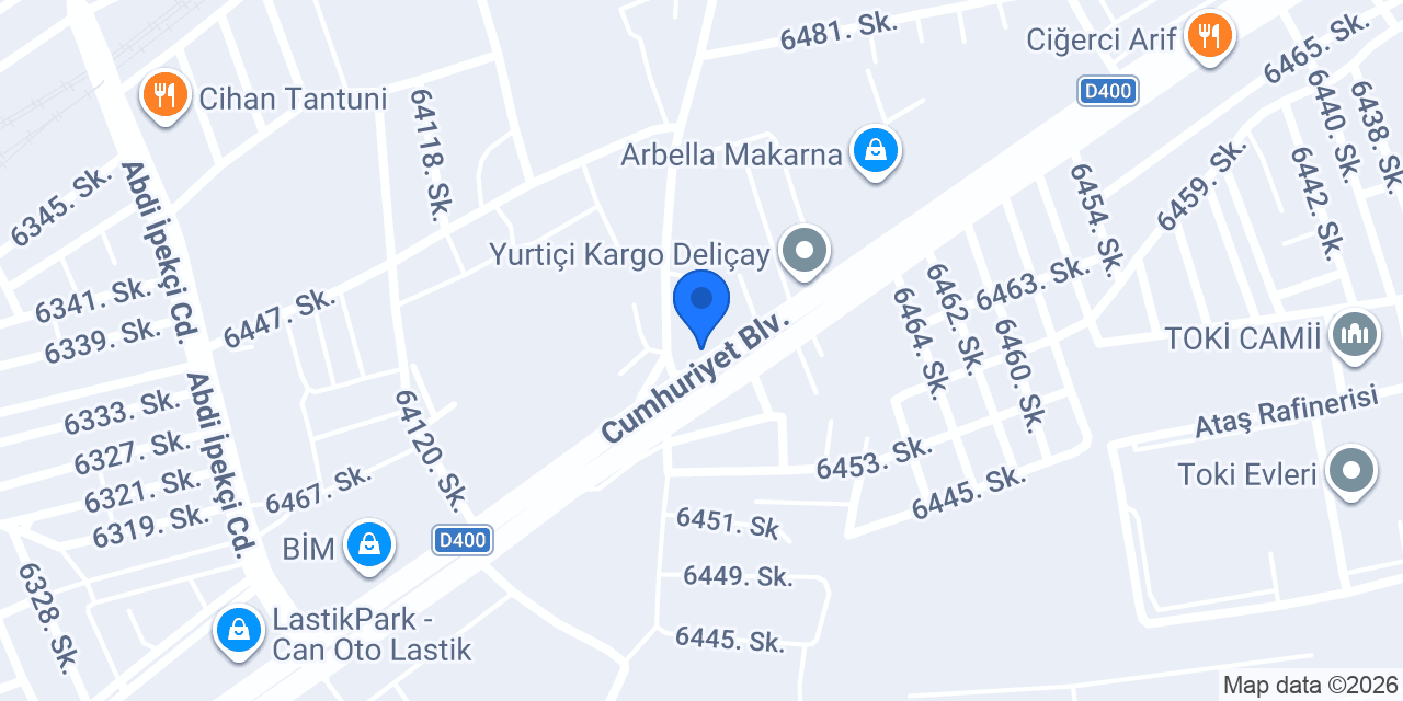 Sembol kamyon ve tır garajı konumu