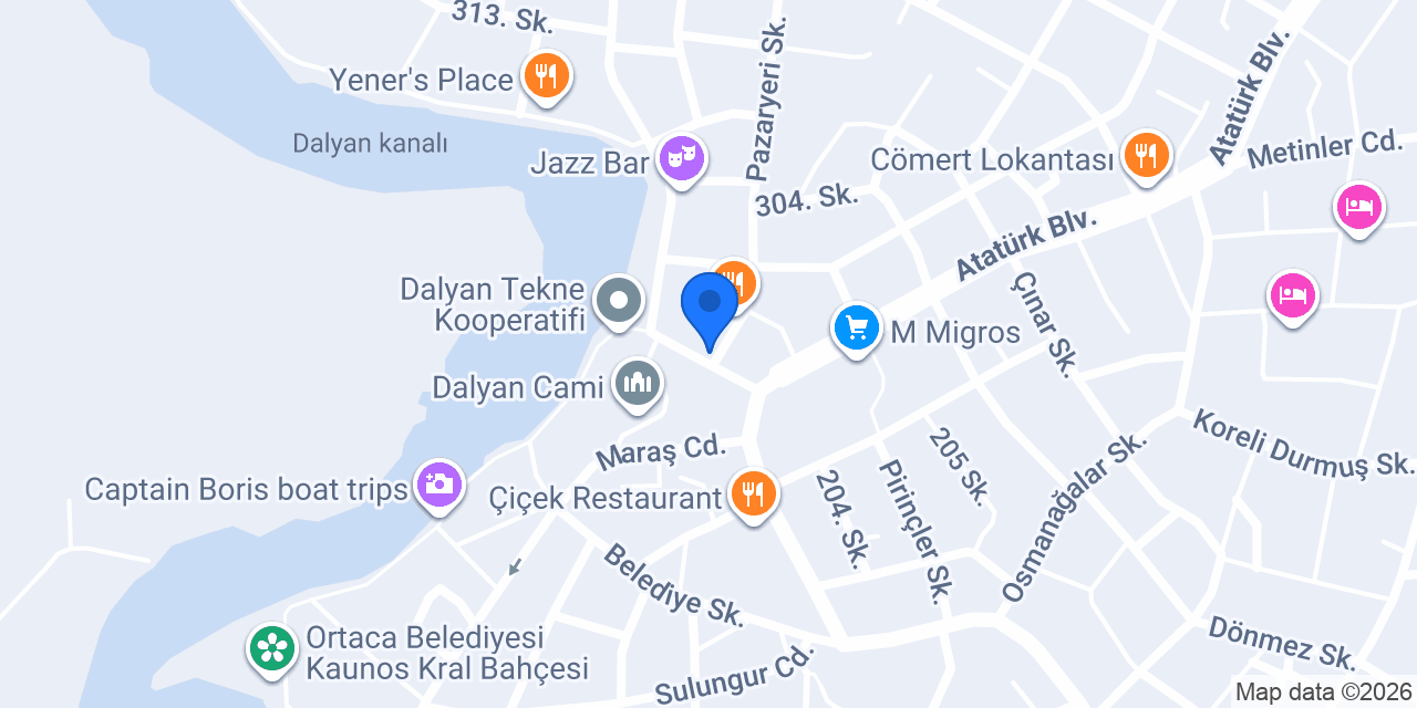 Dalyan İletişim konumu