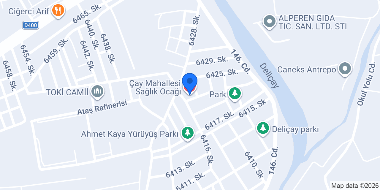 Çay Mahallesi Sağlık Ocağı konumu